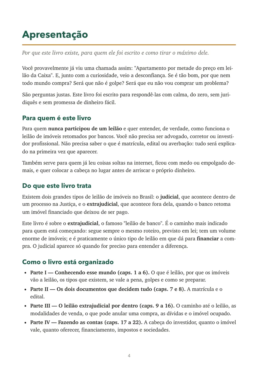 Primeira página da apresentação: por que o livro existe e para quem é.